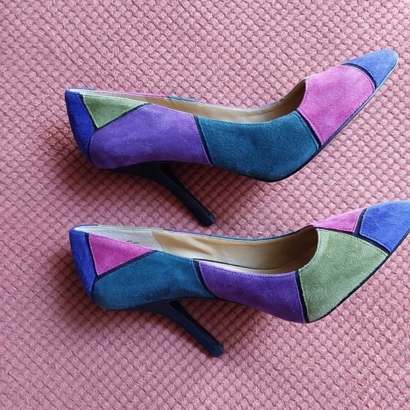 Nine West Multi-coloured Suede High Heel Shoes. Size 8M - Picture 5 of 12